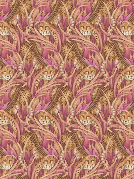 Cole & Son Cheetah Prowl Wallpaper, Cerise