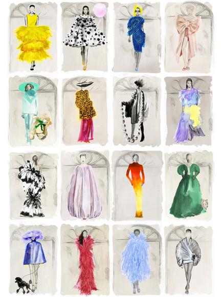 Cole & Son Couture Carousel Wallpaper, Bright Multi Pearl