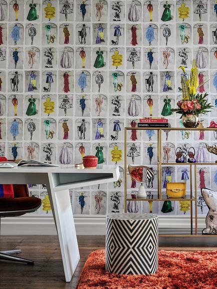 Cole & Son Couture Carousel Wallpaper - view 2, Bright Multi Pearl