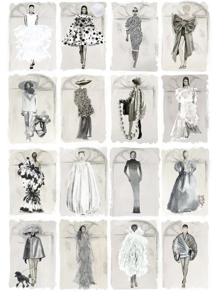 Cole & Son Couture Carousel Wallpaper, Monochrome Pearl