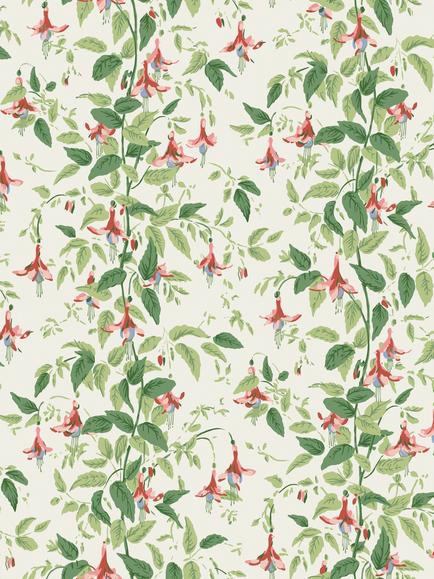 Cole & Son Fuchsia Wallpaper, Rose Pink/ Green