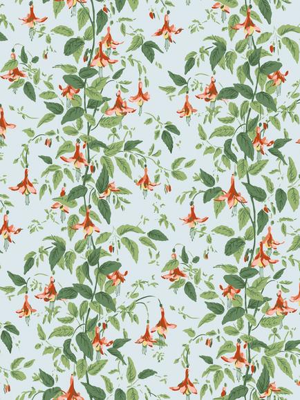 Cole & Son Fuchsia Wallpaper, Coral/ Green/ Blue