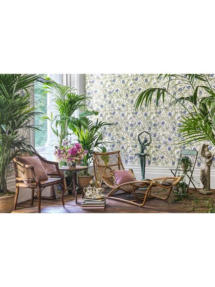 Cole & Son Iris Wallpaper - view 2, Iris Blue On Stone
