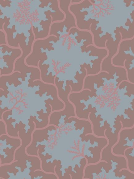 Cole & Son Moss Trellis Wallpaper, Steel And Rose