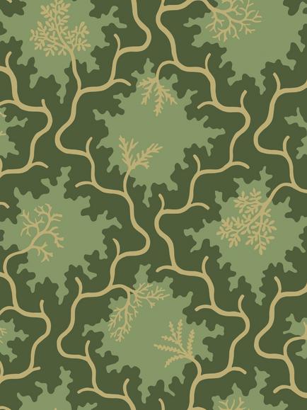 Cole & Son Moss Trellis Wallpaper, Evergreen/ Gold