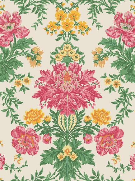 Cole & Son Poppies Wallpaper, Fuchsia/ Buttercup