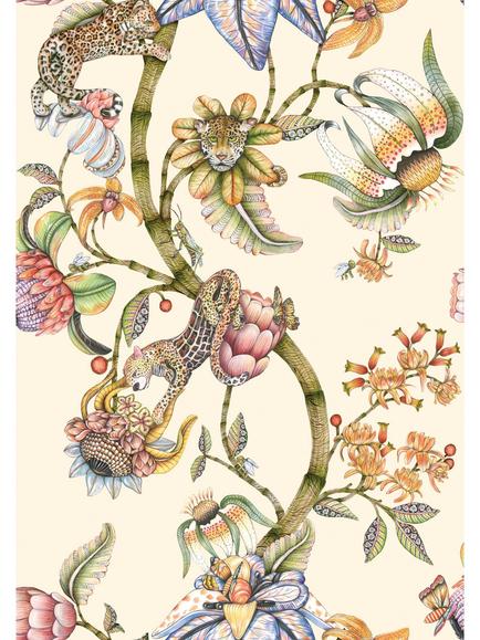 Cole & Son Protea Panthera Wallpaper, Stone