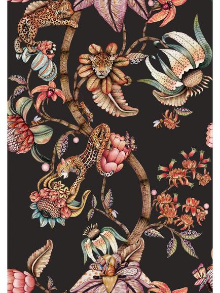 Cole & Son Protea Panthera Wallpaper, Onyx