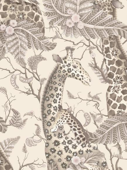 Cole & Son Royal Giraffe Wallpaper, Pebble