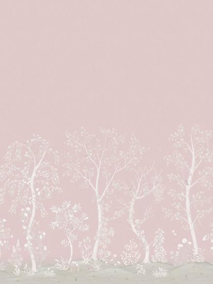 Cole & Son Seasonal Woods Wallpaper, Rose Quartz Silk