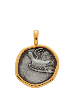 Monica Vinader Engraved Dove Pendant, Gold, Gold