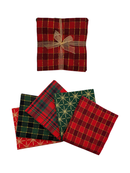 John Louden Christmas Traditions Fat Quarter Craft Fabrics, Pack of 5, Multi, Multi