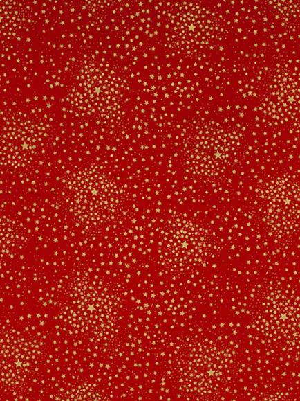 John Louden Gold Star Drizzle Craft Fabric, Christmas Red, Multi