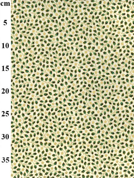 Rose & Hubble Holly & Gold Craft Fabric, Ivory, Multi