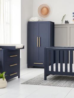Tutti Bambini Tivoli Cotbed, Chest of Drawers & Wardrobe Set, Navy - view 2, Navy