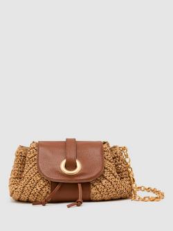 Reiss Lori Raffia Crossbody Bag, Natural, Natural