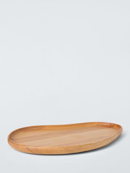 John Lewis Scandi Large Ash Wood Platter, 40cm, Natural Ash