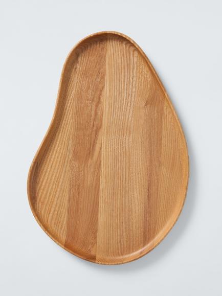 John Lewis Scandi Large Ash Wood Platter, 40cm - view 2, Natural Ash