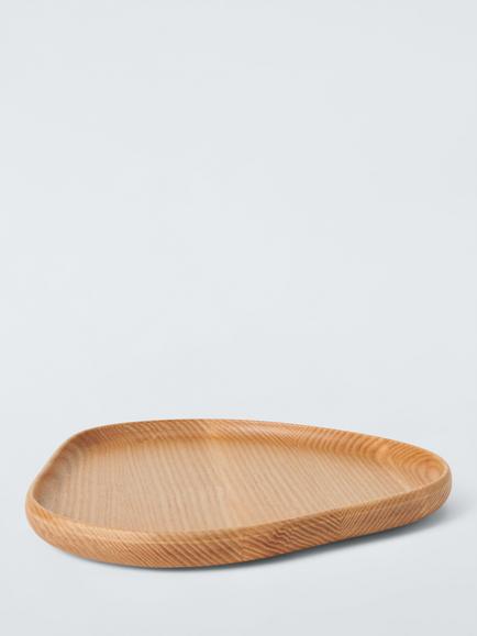 John Lewis Scandi Small Ash Wood Platter, 25cm, Natural Ash