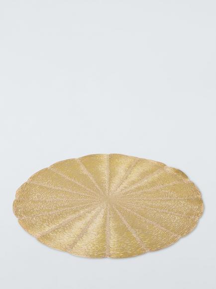 John Lewis Scalloped PVC Placemats, Set of 4, Gold - view 2, Gold