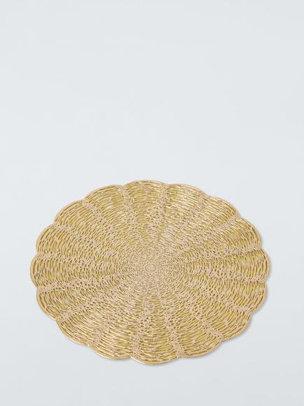 John Lewis Scalloped PVC Coasters, Set of 6, Gold - view 2, Gold