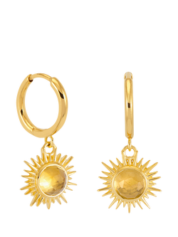 Rachel Jackson London Citrine Huggie Hoop Earrings, Gp, Gp