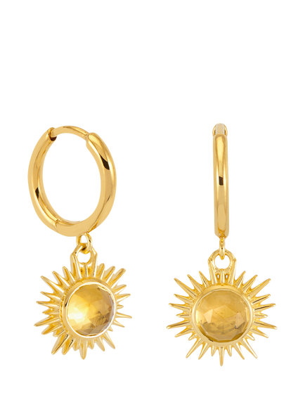 Rachel Jackson London Citrine Huggie Hoop Earrings, Gp, Gp