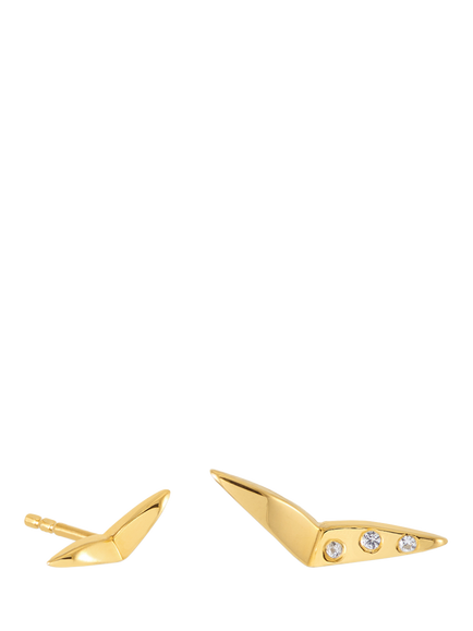 Rachel Jackson London Dreamcatcher Asymmetrical Bird Stud Earrings, Gp, Gp