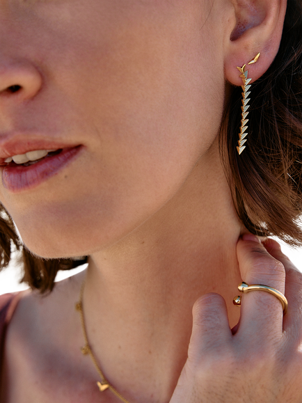 Rachel Jackson London Dreamcatcher Bird Drop Earrings, Gp - view 2, Gp