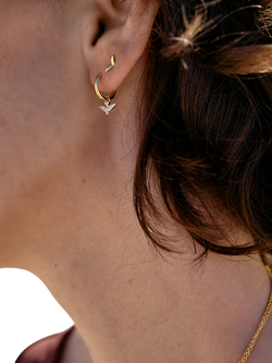 Rachel Jackson London Dreamcatcher Pavé Bird Huggie Hoop Earrings, Gp - view 2, Gp