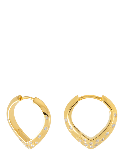 Rachel Jackson London Mini Imagine White Sapphire Hoop Earrings, Gp, Gp