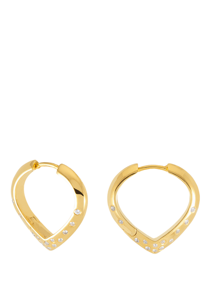 Rachel Jackson London Mini Imagine White Sapphire Hoop Earrings, Gp, Gp