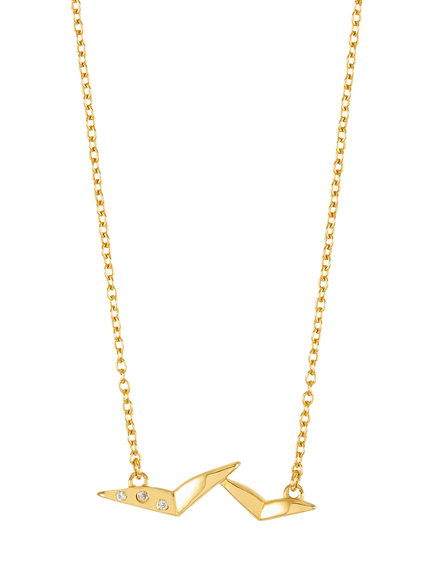 Rachel Jackson London Dreamcatcher Bird Necklace, Gold, Gold