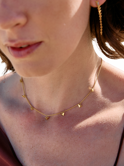 Rachel Jackson London Dreamcatcher Bird Choker Necklace, Gold - view 2, Gold
