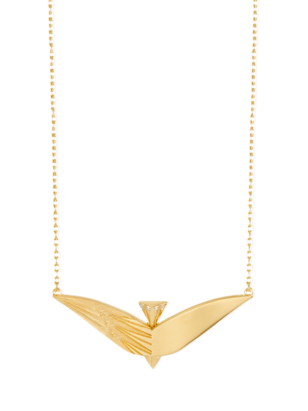 Rachel Jackson London Dreamcatcher Celestial Bird Necklace, Gold, Gold