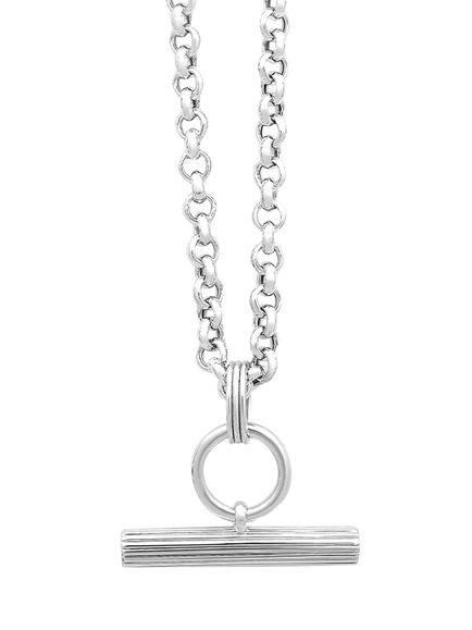 Rachel Jackson London T-Bar Necklace, Silver, Silver