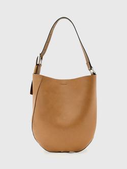 AllSaints Luna Hobo Leather Shoulder Bag, Brown, Brown