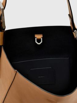 AllSaints Luna Hobo Leather Shoulder Bag, Brown - view 2, Brown