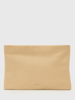 AllSaints Bettina Leather Clutch Bag, Yellow