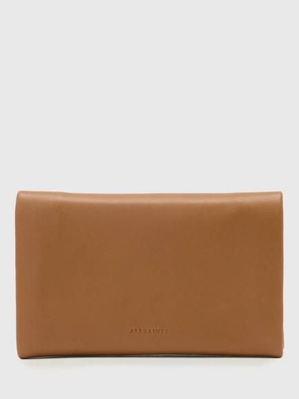 AllSaints Harluna Leather Bifold Wallet, Brown Tan
