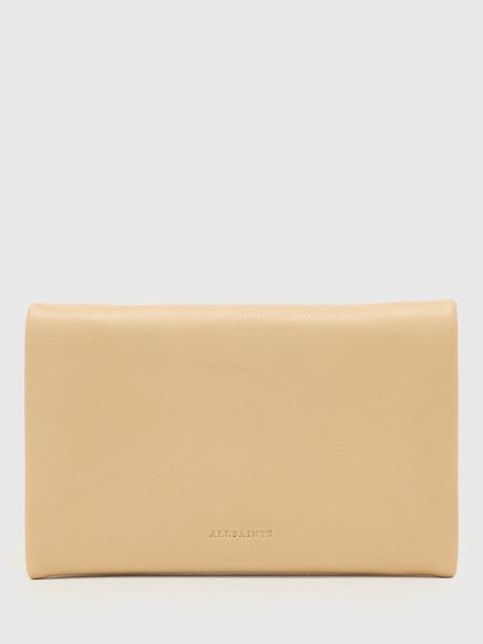 AllSaints Harluna Leather Bifold Wallet, Yellow