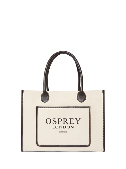 OSPREY LONDON Great Gaddesden Canvas Tote Bag, Ivory