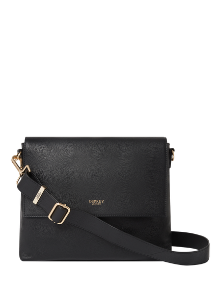OSPREY LONDON Runner Leather Crossbody Bag, Black