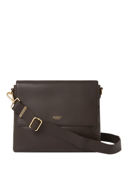OSPREY LONDON Runner Leather Crossbody Bag, Chocolate