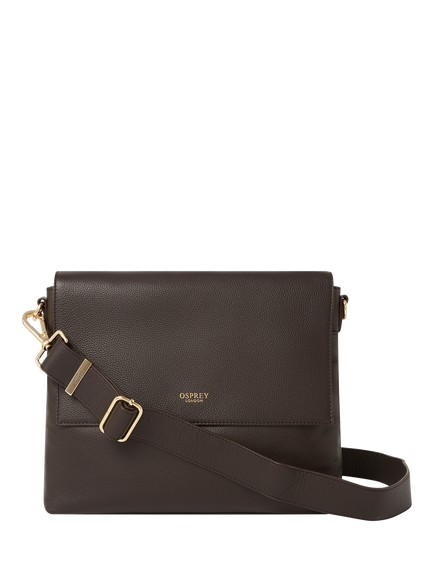 OSPREY LONDON Runner Leather Crossbody Bag, Chocolate