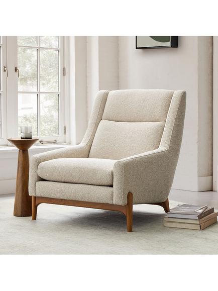 West Elm Hank Armchair, Stone - view 2, Stone