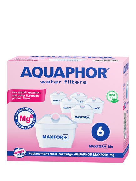 Aquaphor MAXFOR+ Replacement Water Filter Cartridge with Magnesium, Pack of 6 - view 2, Clear