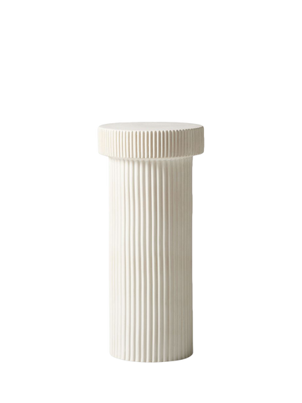 West Elm Fluted Indoor/Outdoor Garden Drink Side Table, White, White
