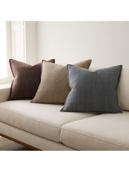 West Elm Channelled Weave Cushion Cover - view 2, Cognac