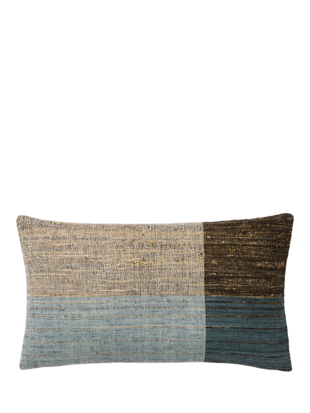 West Elm Silk Half Block Cushion Cover, Indigo, Indigo